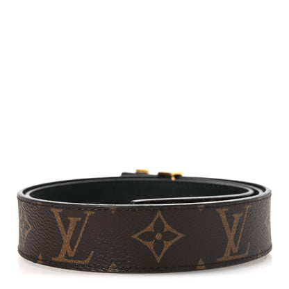 Louis Vuitton Calfskin Monogram 30mm LV Initiales Reversible Belt 85 34 Black 4 of 8
