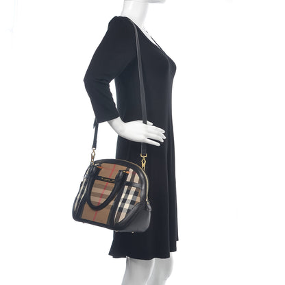 Burberry Bridle Calfskin House Check Small Orchard Bowling Bag Black 2 of 12