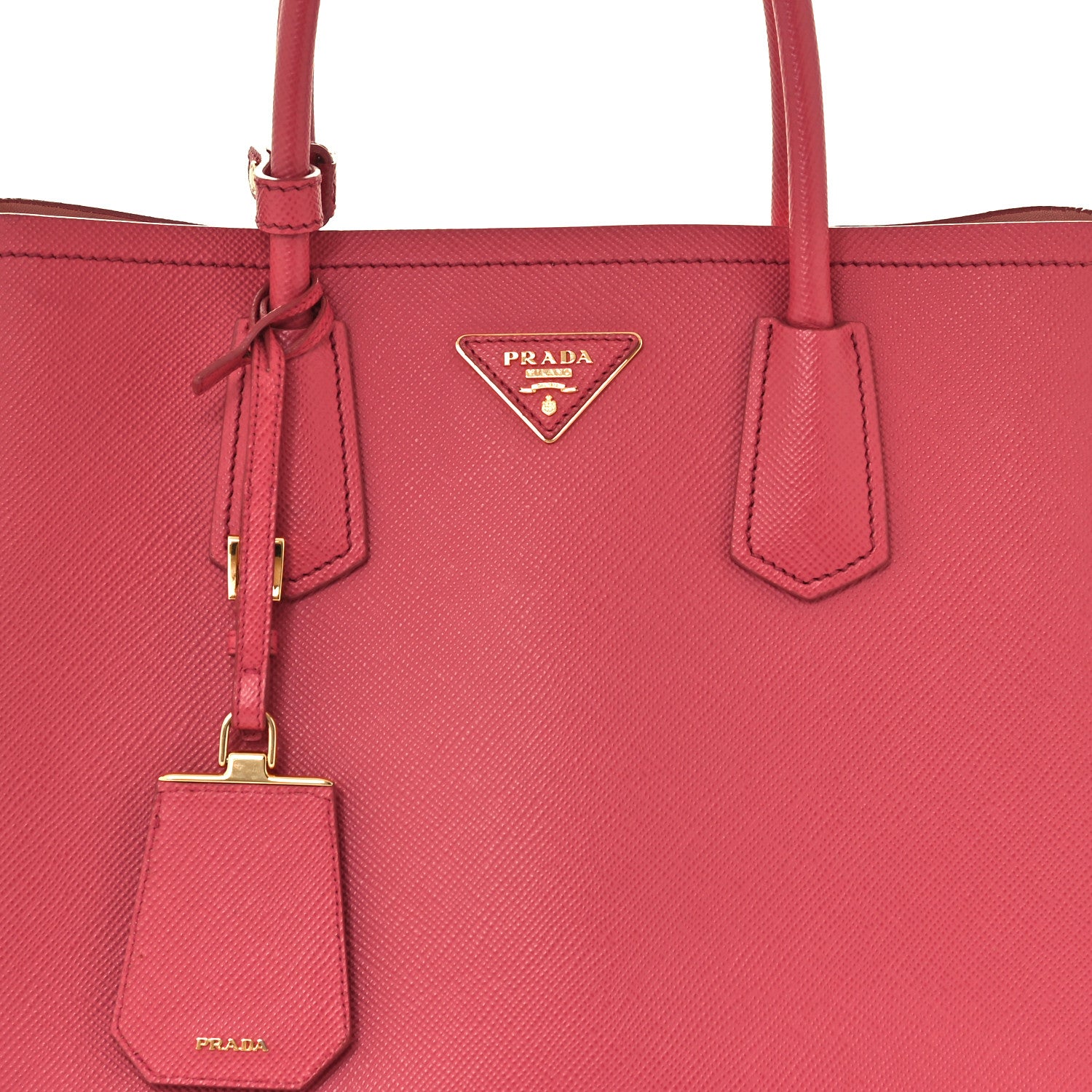 Prada Saffiano Cuir Medium Double Bag Tamaris Pesca 12 of 14