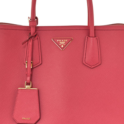 Prada Saffiano Cuir Medium Double Bag Tamaris Pesca 12 of 14