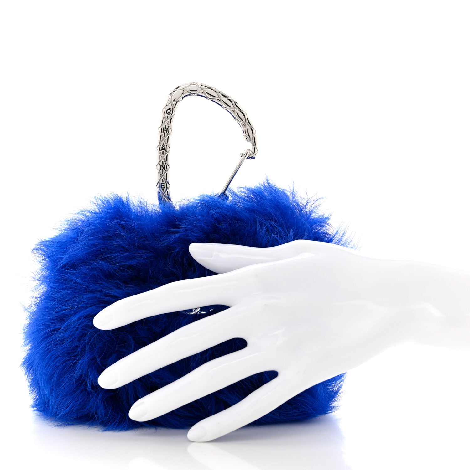 Chanel Shearling Lambskin CC Hook Card Holder Blue 2 of 8