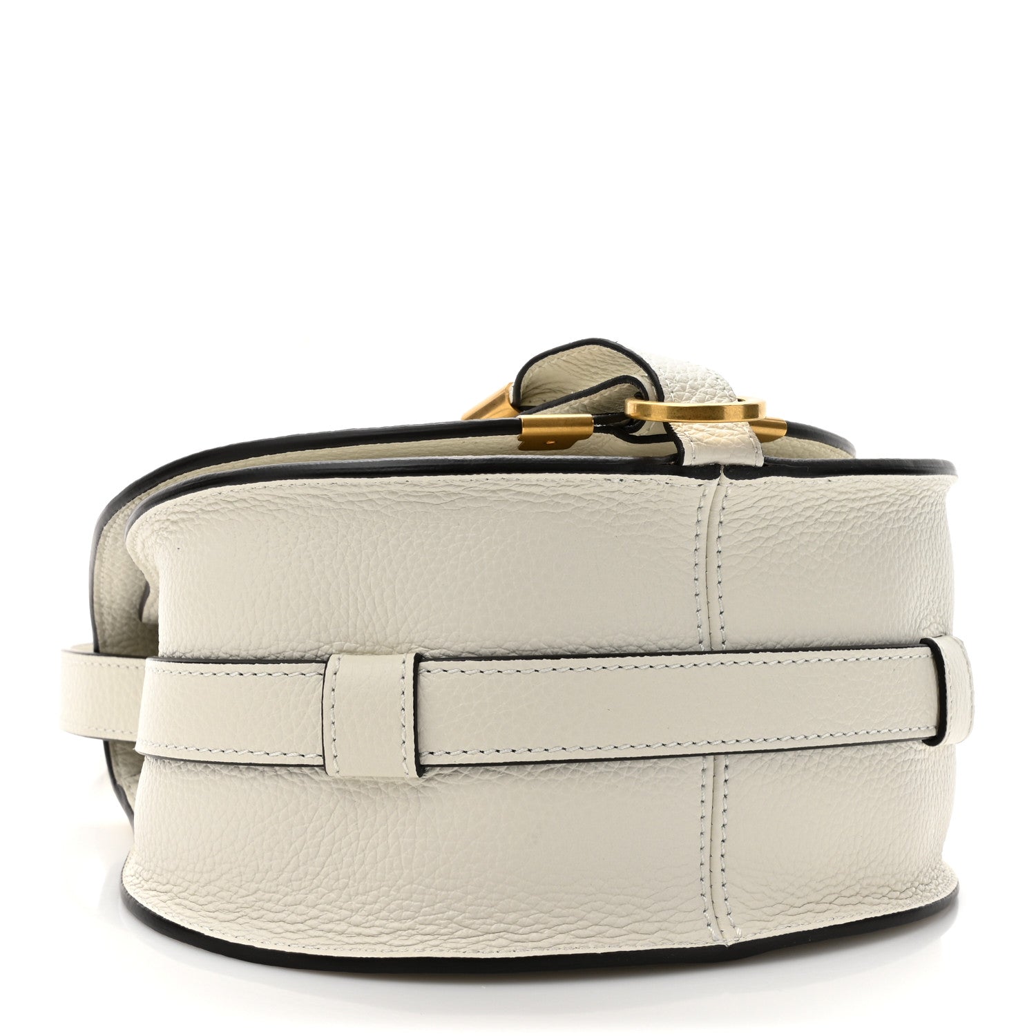 Chloe Calfskin Mini Marcie Round Crossbody Bag Abstract White 4 of 9