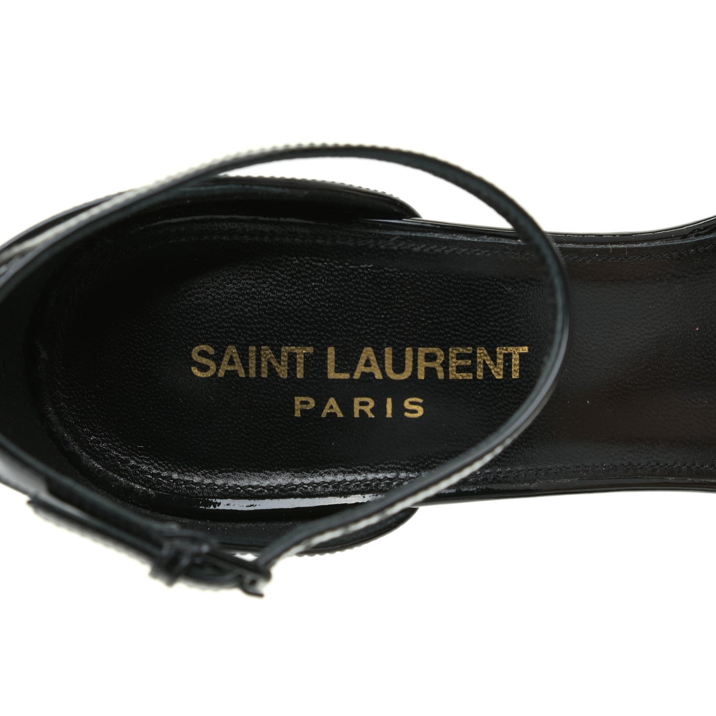 Patent Calfskin Opyum 110 Sandals 36.5 Black Gold