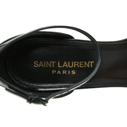 Saint Laurent Patent Calfskin Opyum 110 Sandals 36.5 Black Gold 7 of 8
