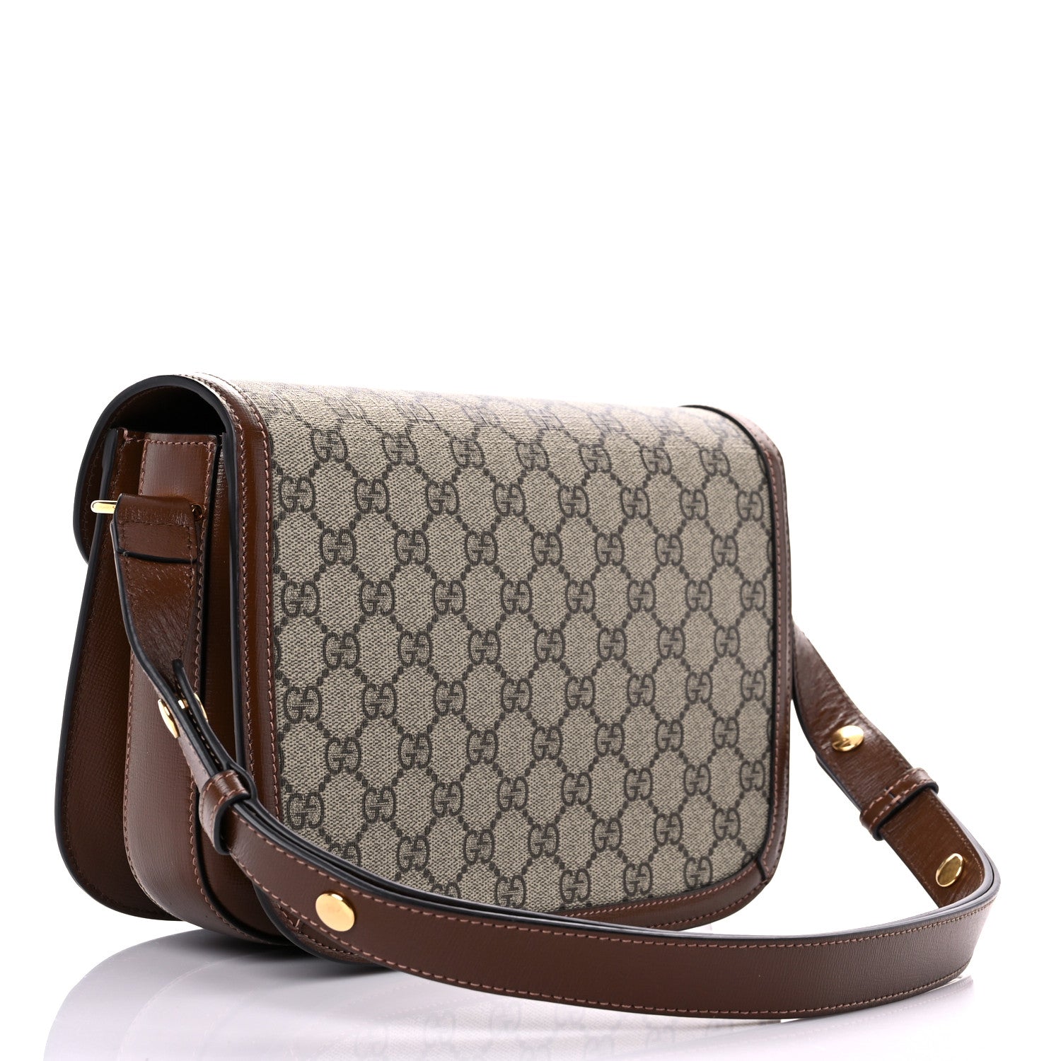 Gucci GG Supreme Monogram Horsebit 1955 Shoulder Bag Beige Brown Sugar 3 of 14