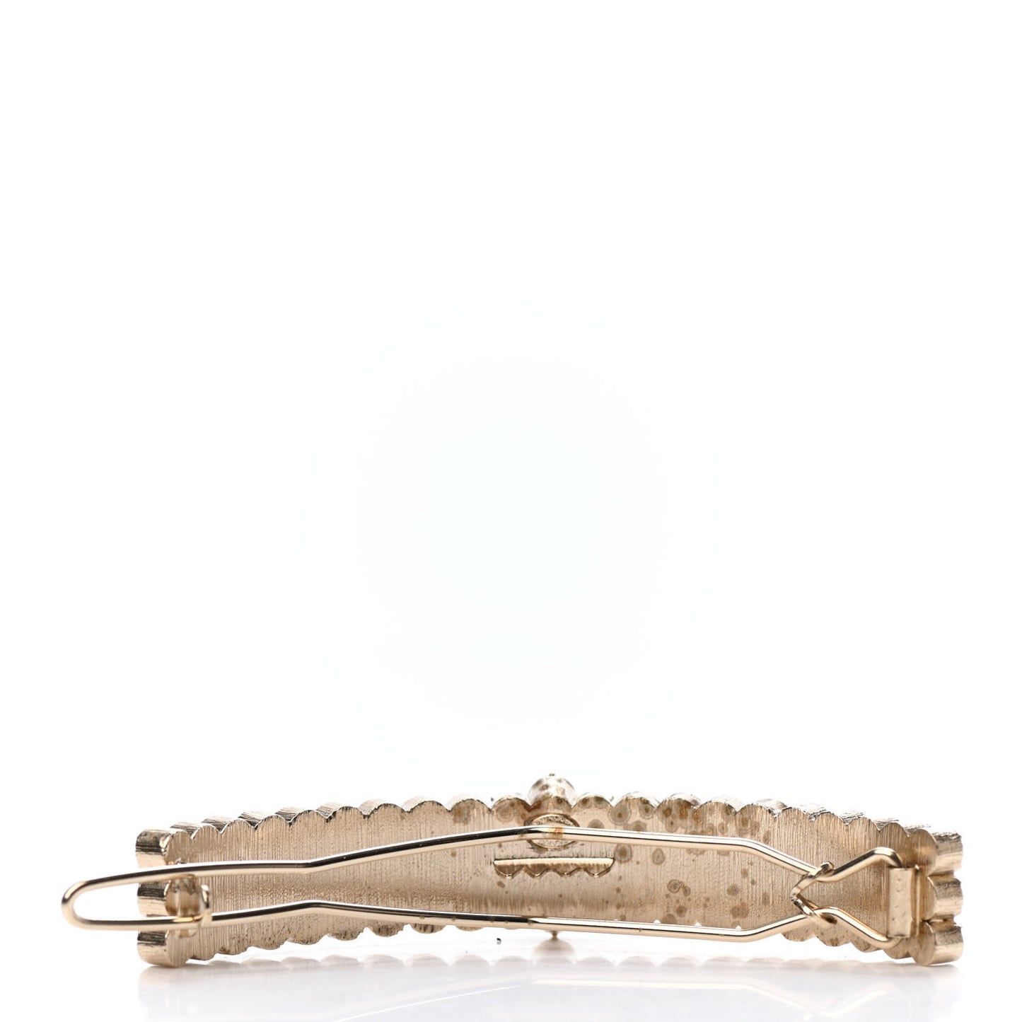 Crystal CC Hair Clip Barrette Gold