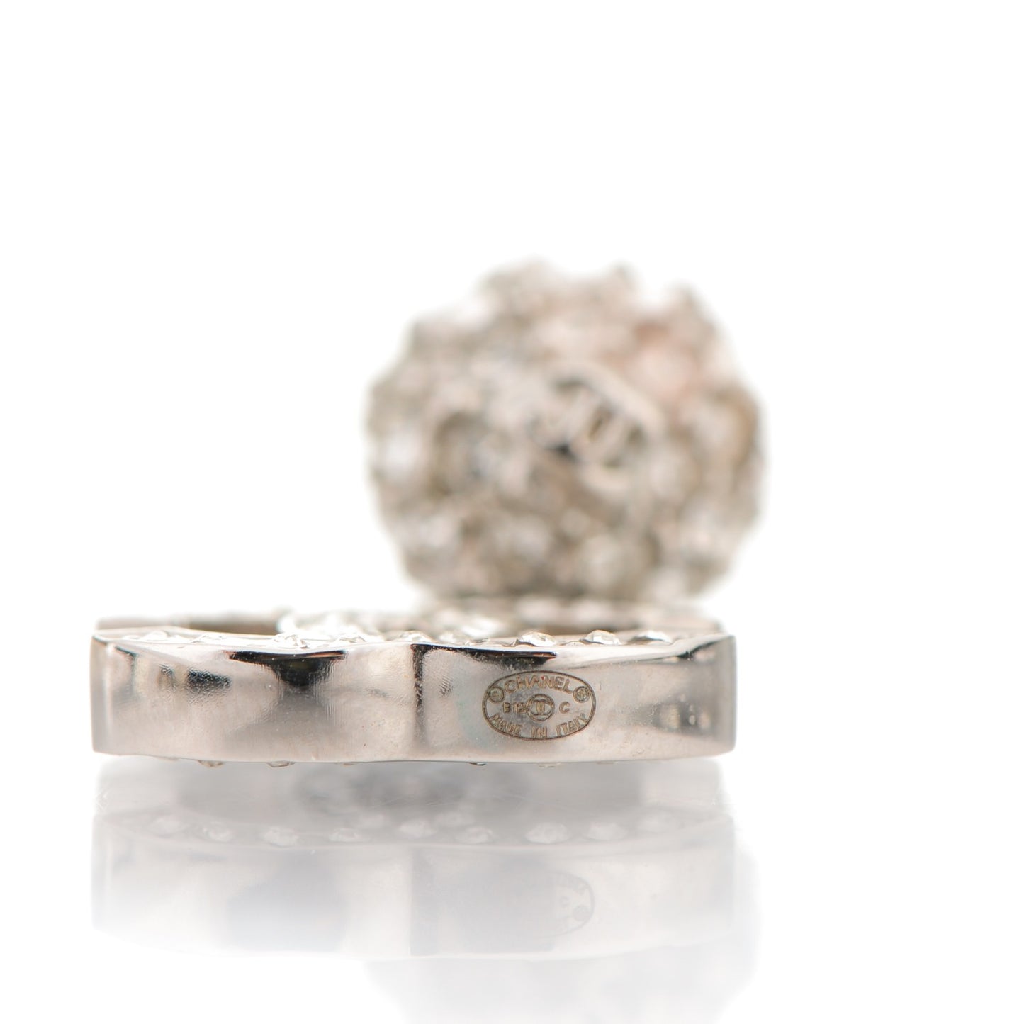 Crystal CC Drop Earrings Silver