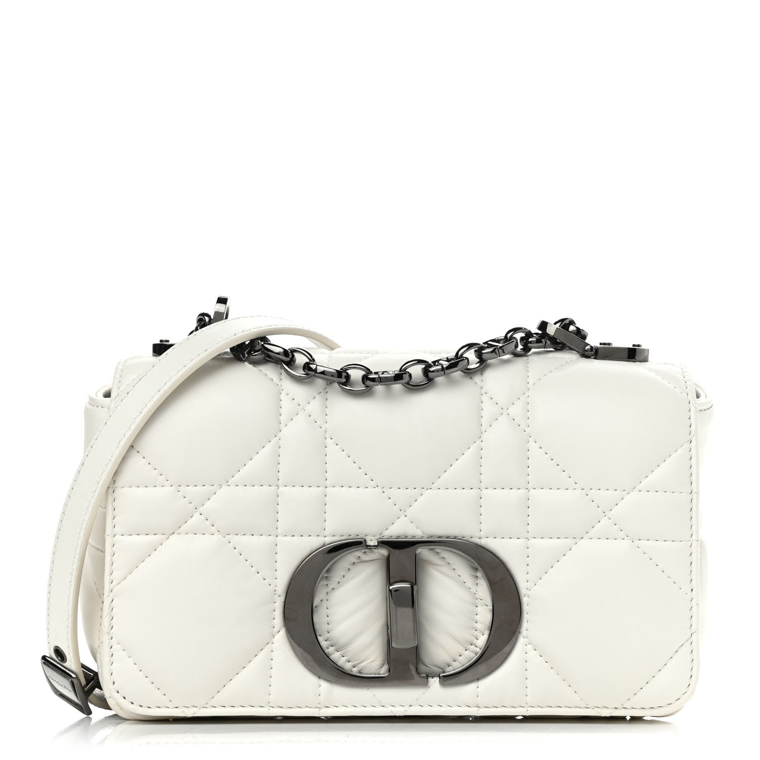Christian Dior Lambskin Macrocannage Small Dior Caro Bag Ivory 1 of 11