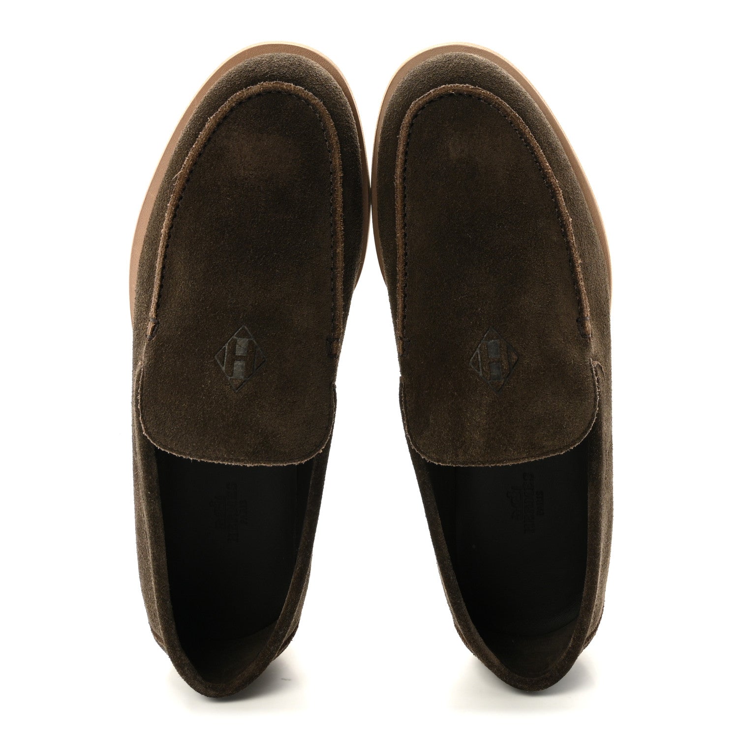 Hermes Suede Calfskin Mens Low Loafers 41.5 Ecorce 2 of 10