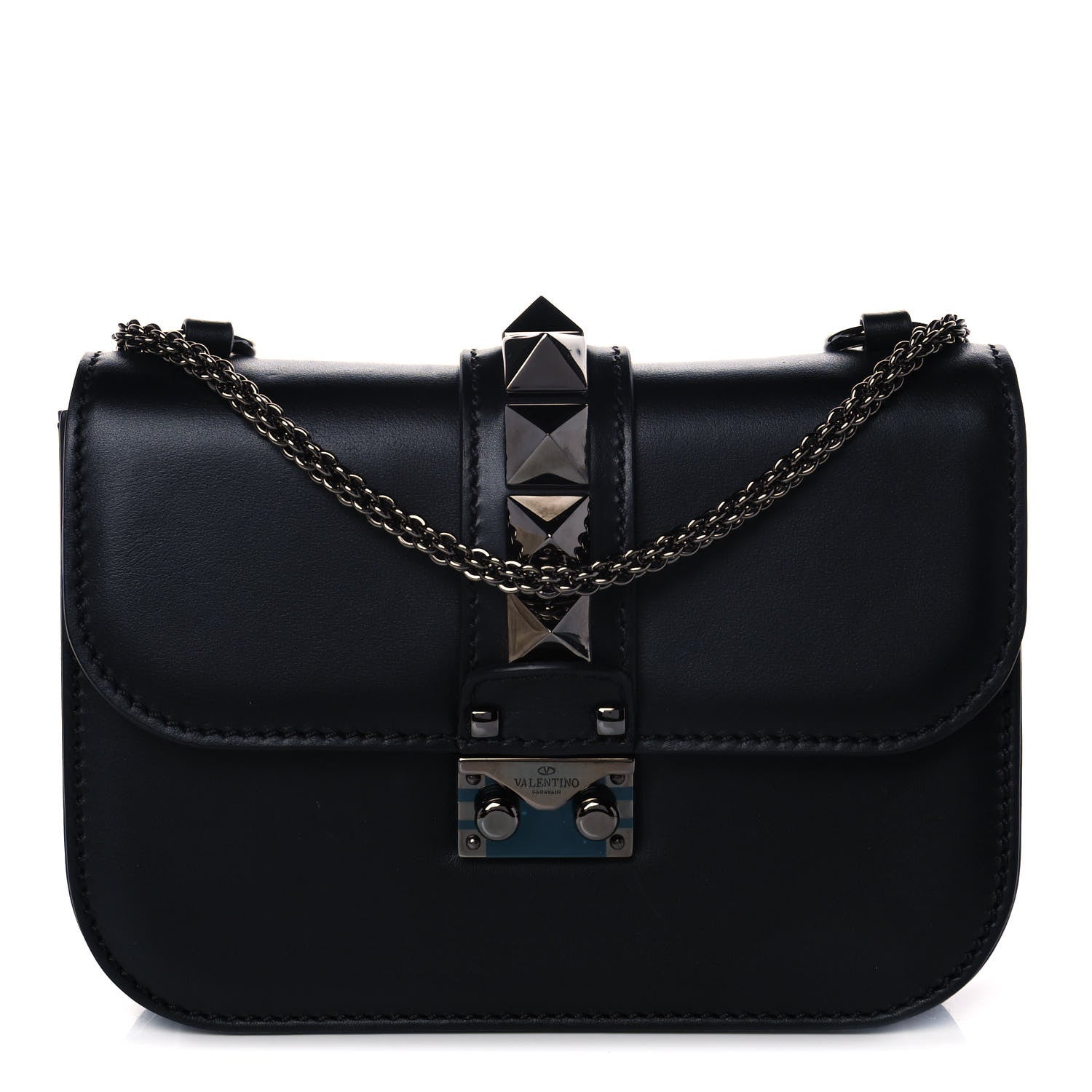 Valentino Garavani Vitello Small Glam Lock Rockstud Flap Black 1 of 10