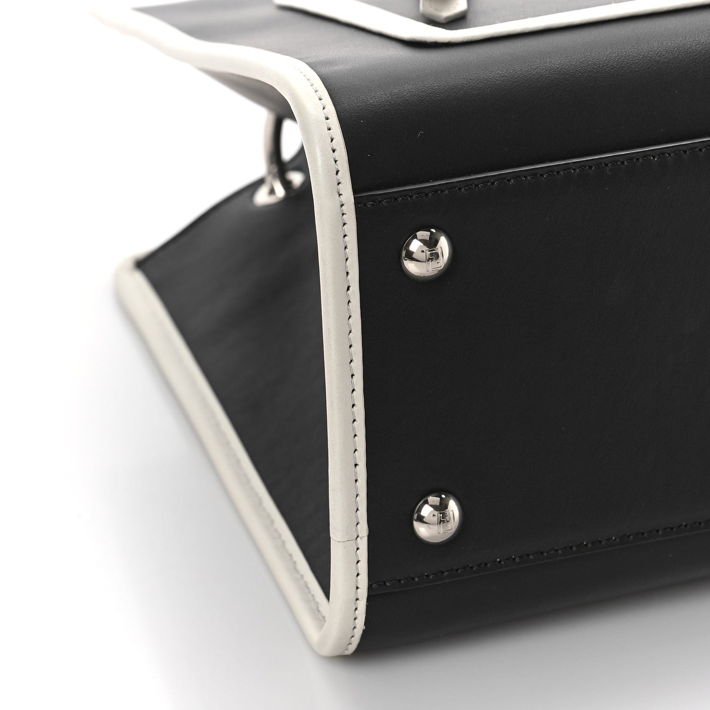 Vitello Century Opaco F is Fendi Bi-Color Small Runaway Satchel Black White Ice