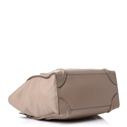 Celine Drummed Calfskin Micro Luggage Souris 4 of 14