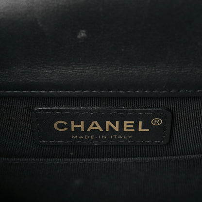 Chanel Calfskin Chrevron Quilted North South Boy Flap Black 6 of 10