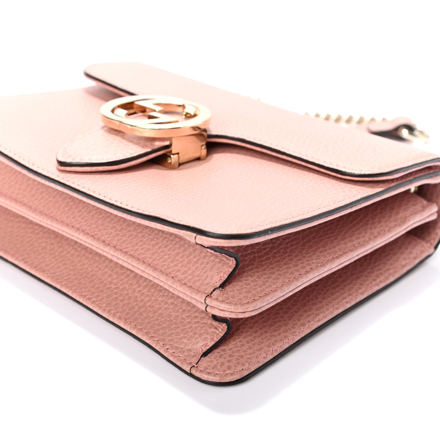 Gucci Dollar Calfskin Small Interlocking G Shoulder Bag Soft Pink 9 of 9