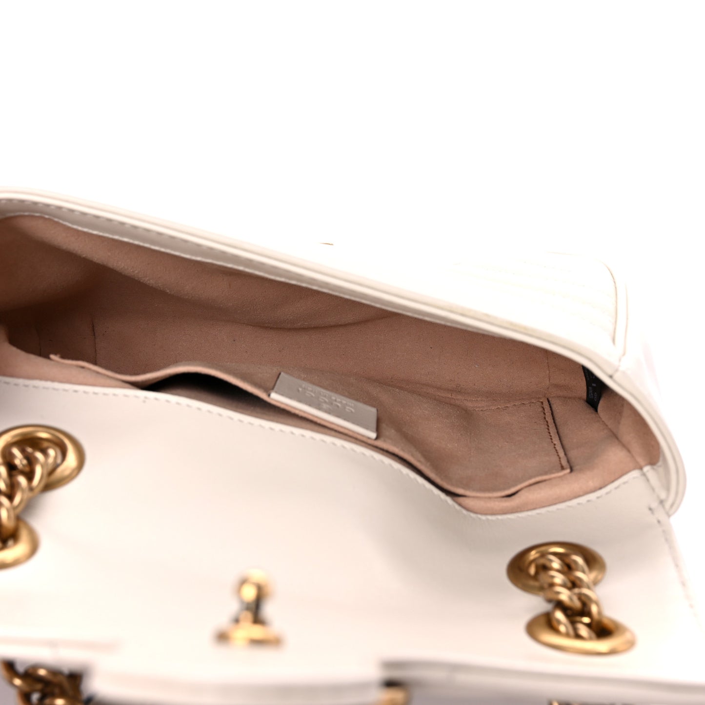 Calfskin Matelasse Mini GG Marmont Shoulder Bag White
