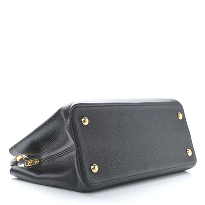 Louis Vuitton Taurillon Capucines MM Black Fuchsia 4 of 11
