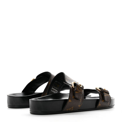 Louis Vuitton Patent Monogram Bom Dia Flat Mule Sandals 40 Black 4 of 8