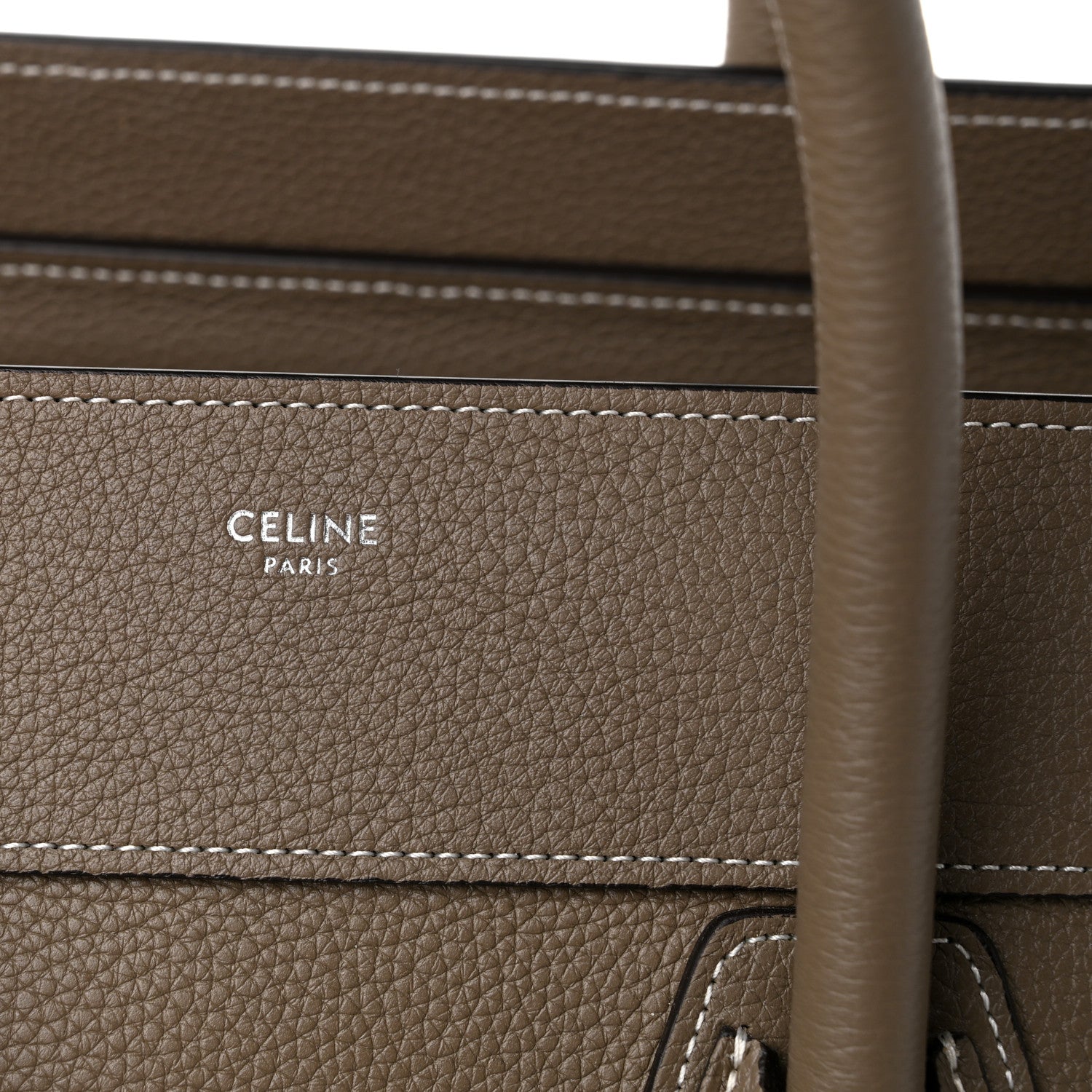 Celine Drummed Calfskin Mini Luggage Souris 5 of 10