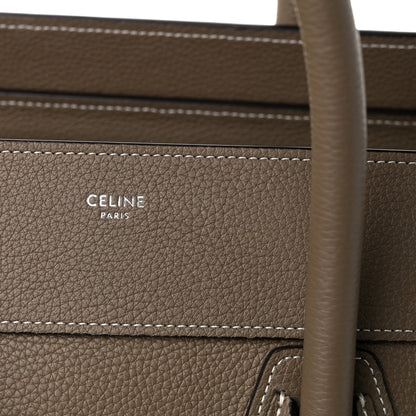Celine Drummed Calfskin Mini Luggage Souris 5 of 10