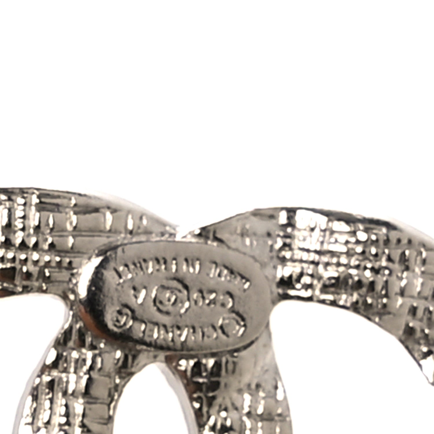 Chanel Crystal CC Earrings Silver 4 of 4