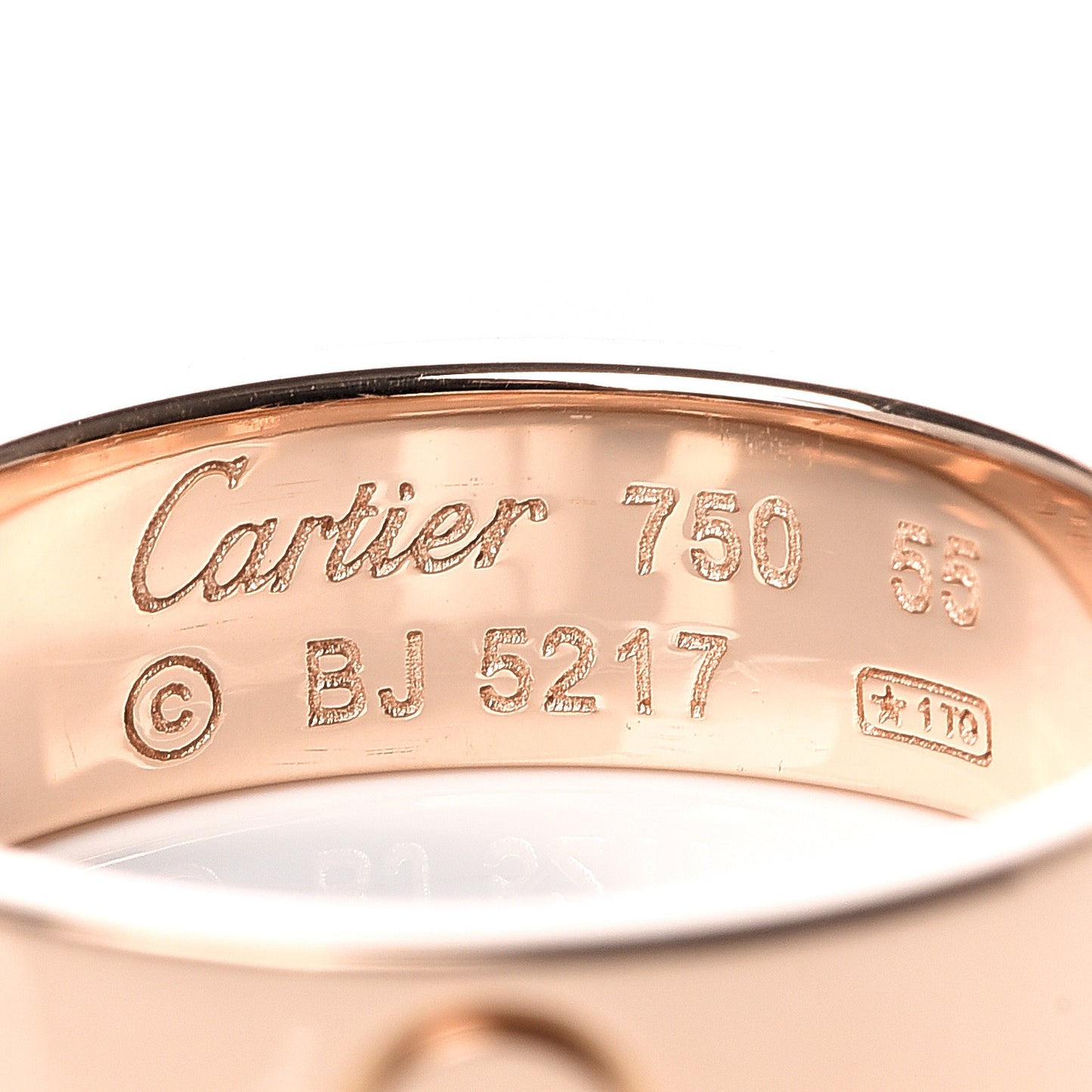 18K Pink Gold 5.5mm LOVE Ring 55 7.25