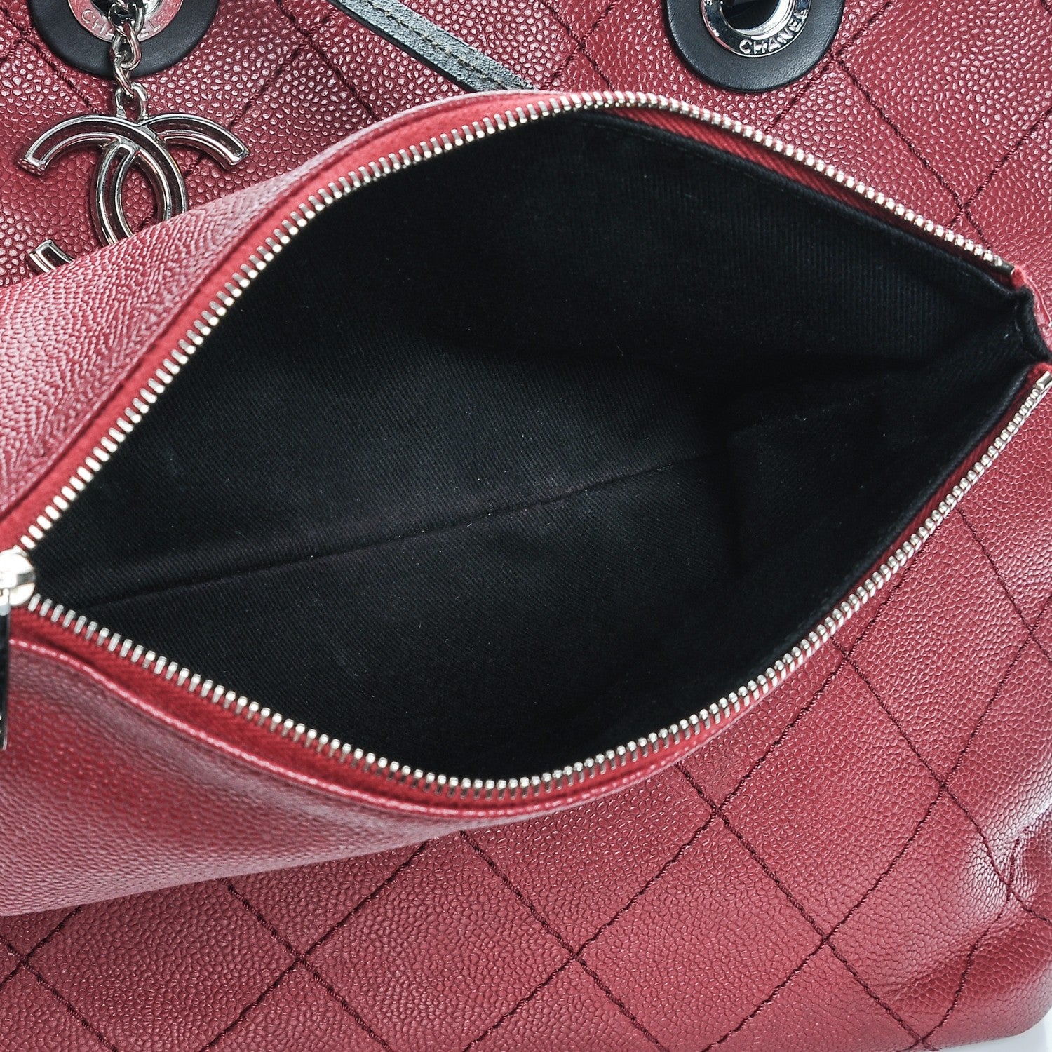 Chanel Grained Calfskin Shopping Fever Tote Red 7 of 11