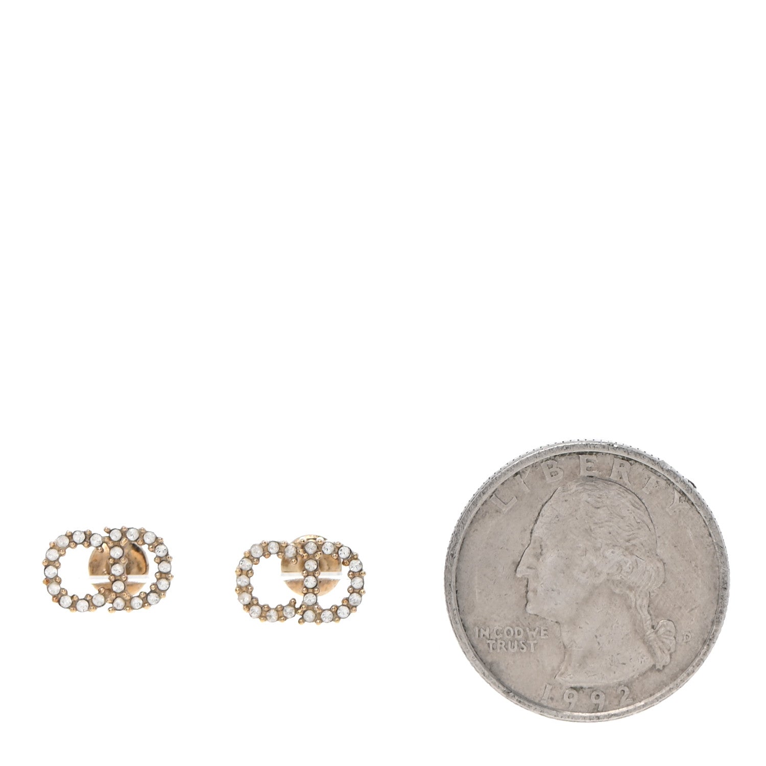 Christian Dior Crystal Clair D Lune Earrings Gold 2 of 4