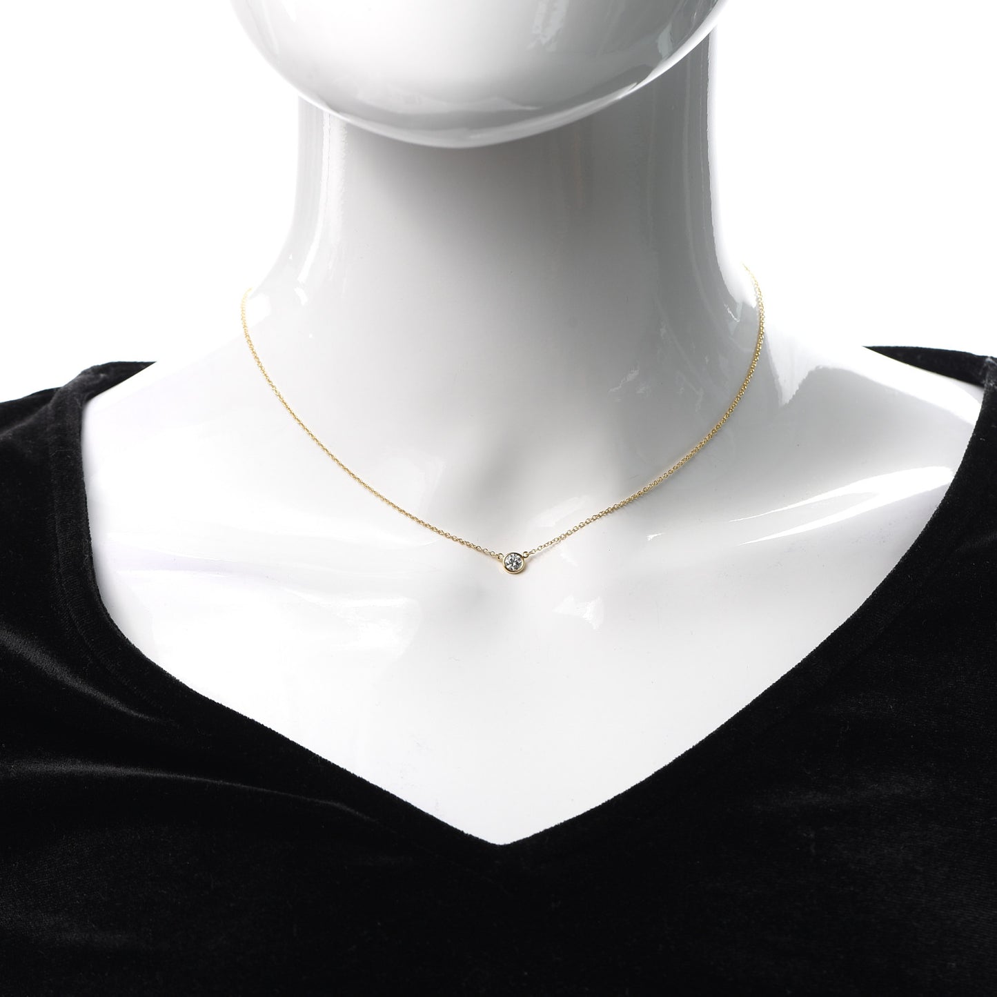 18K Yellow Gold Diamond .22ct Elsa Peretti Diamonds by the Yard Pendant Necklace