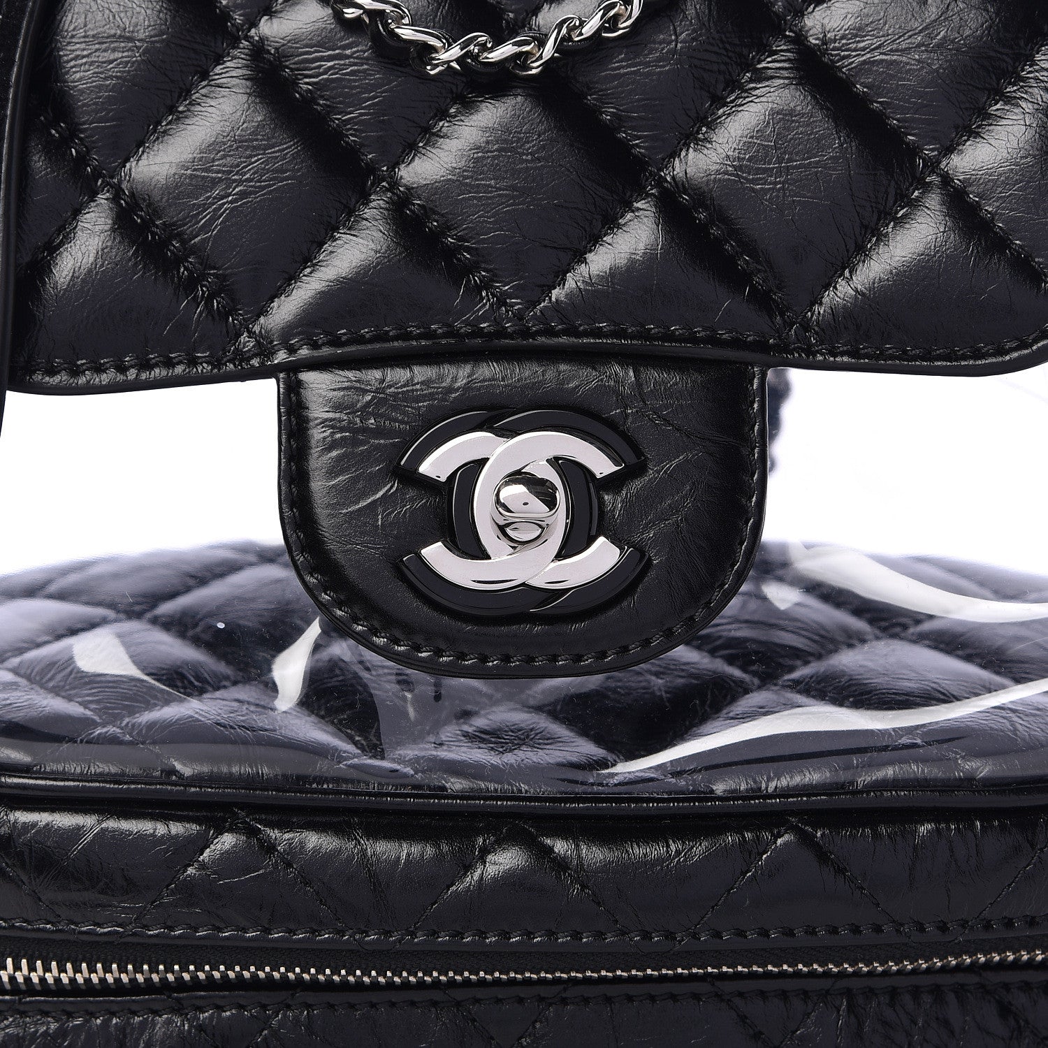 Chanel Crumpled Calfskin PVC Quilted Backpack Black 9 of 11