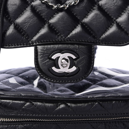 Chanel Crumpled Calfskin PVC Quilted Backpack Black 9 of 11