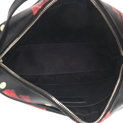 Saint Laurent Calfskin Rose Print Monogram Lou Camera Bag Black 5 of 14