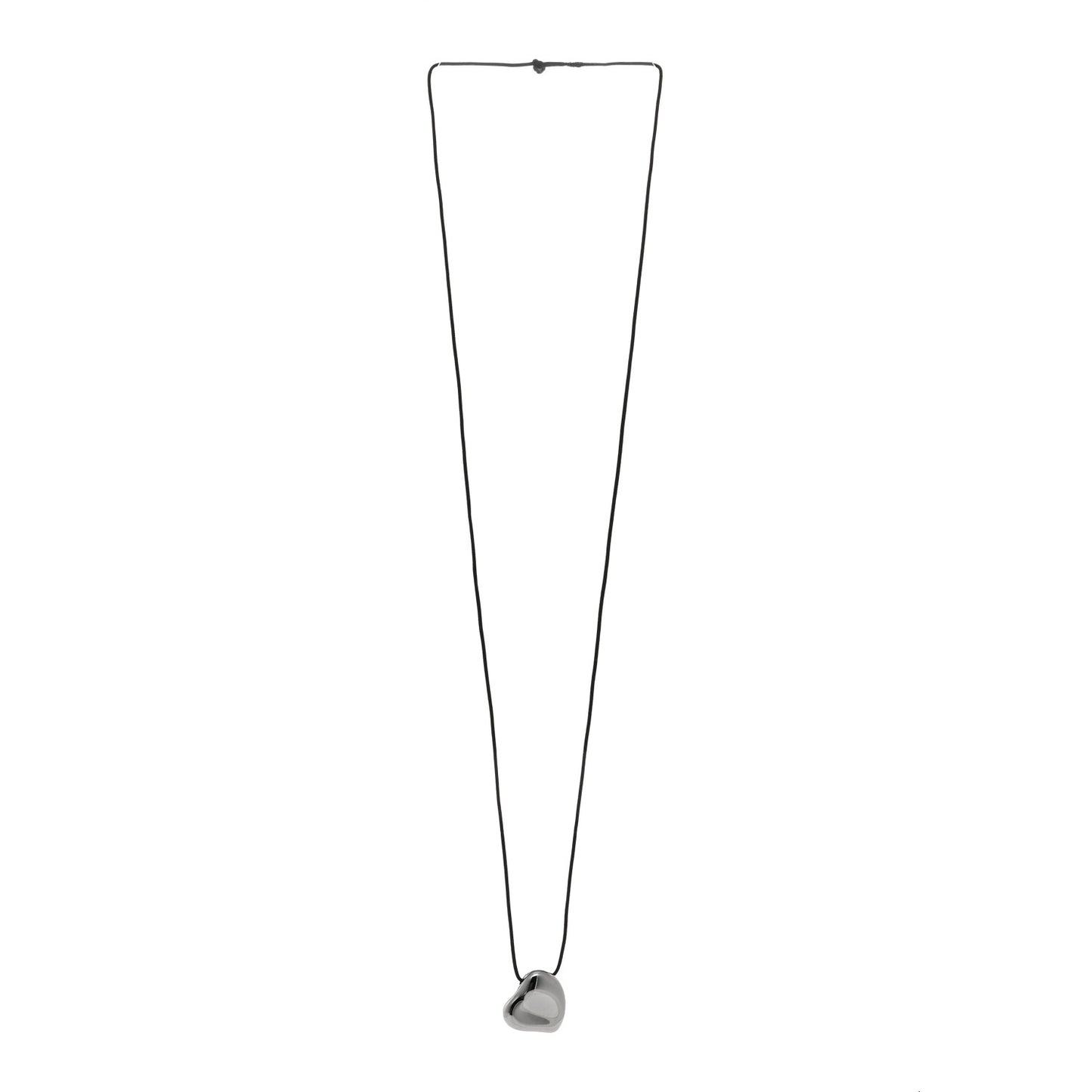 Ruthenium 26mm Elsa Peretti Full Heart Pendant Cord Necklace Black