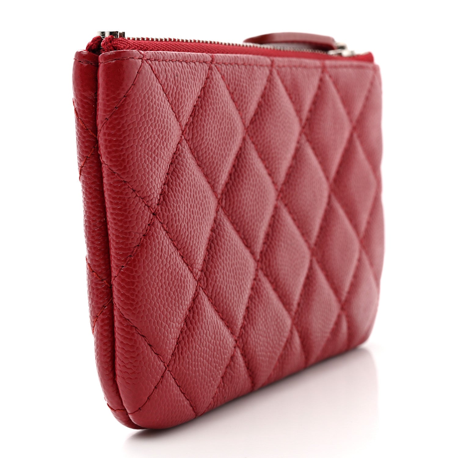 Chanel Caviar Quilted Small Cosmetic Case Red 3 of 8