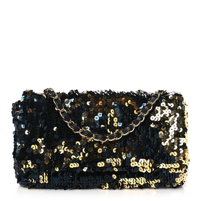 Chanel Sequin Summer Night Flap Black Gold 1 of 10