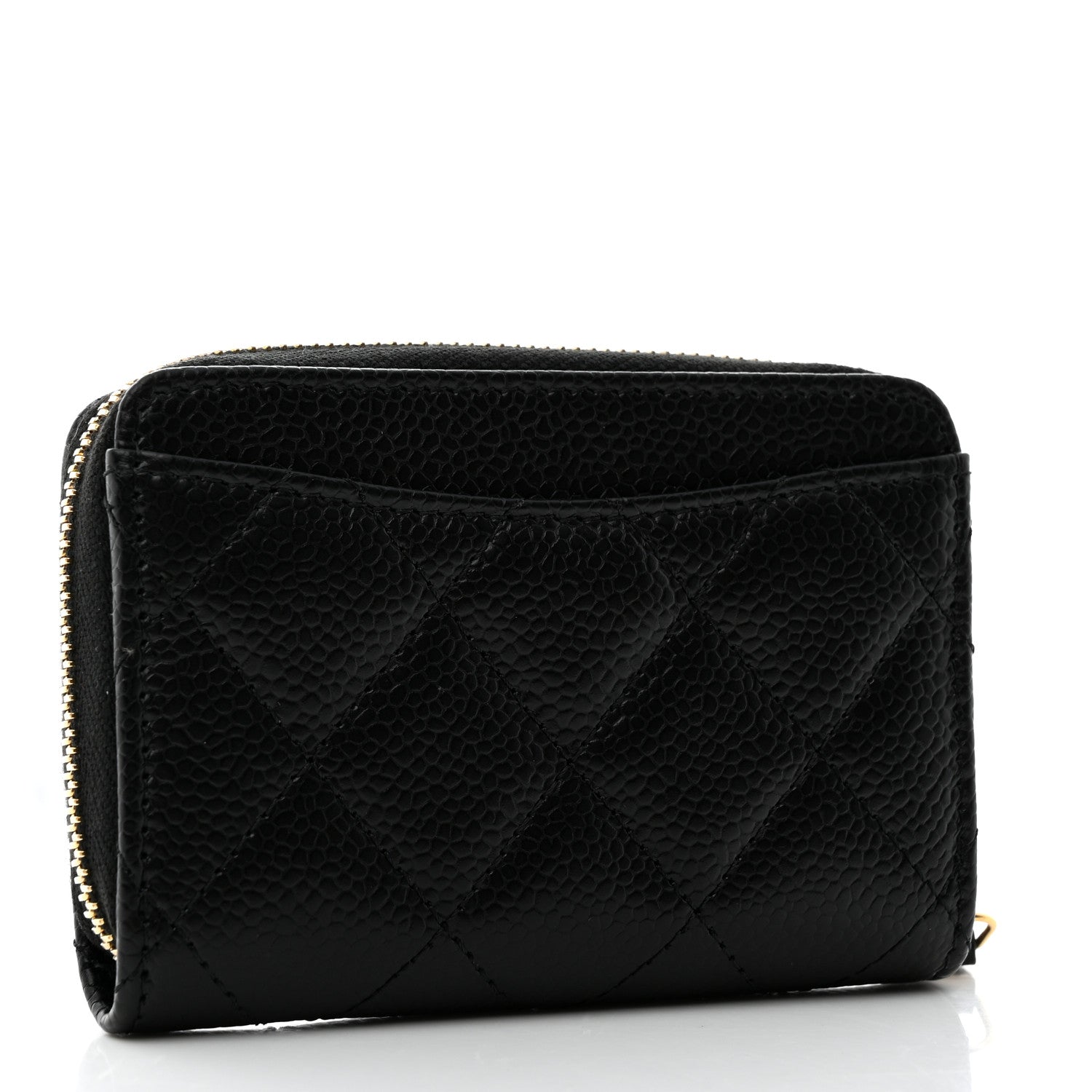 Chanel Caviar Quilted Zip Coin Purse Black 3 of 7