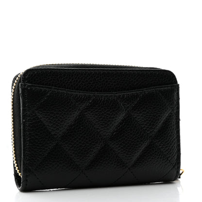 Chanel Caviar Quilted Zip Coin Purse Black 3 of 7
