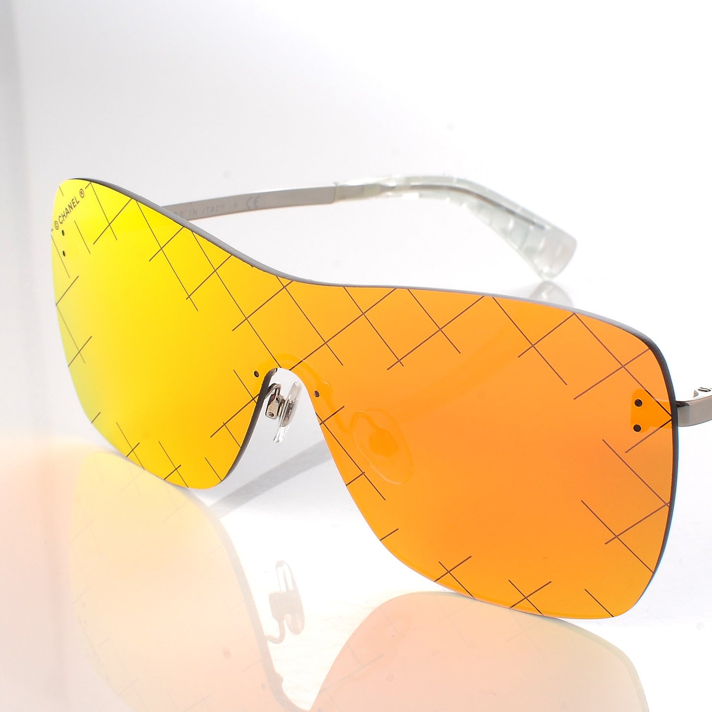 Shield Runway Sunglasses 4215 Silver Red