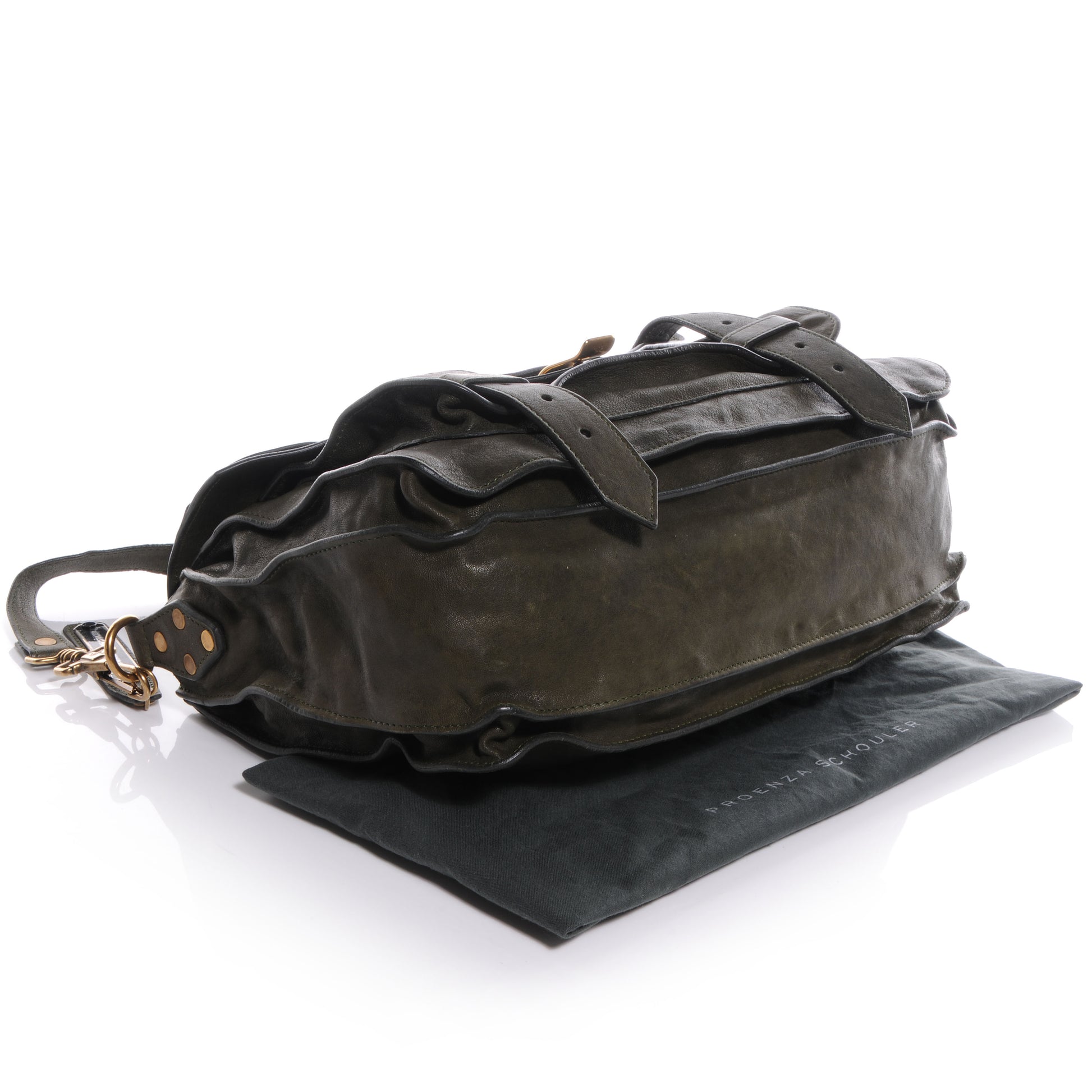 Proenza Schouler Lambskin PS1 Medium Satchel Military 4 of 12