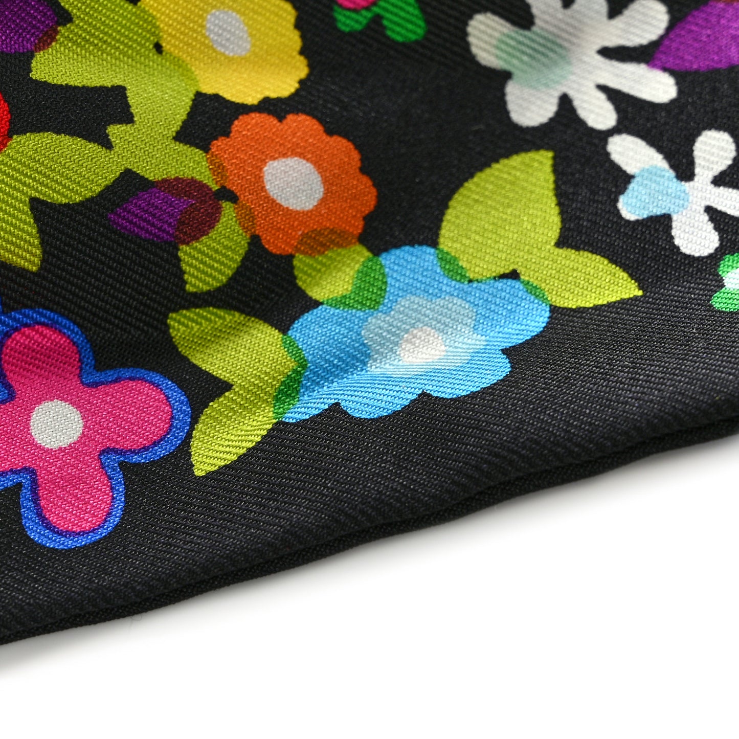 Silk Floral Multicolor Bandeau Black