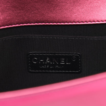 Chanel Metallic Patent Calfskin Quilted Medium Boy Flap Pink 6 of 11
