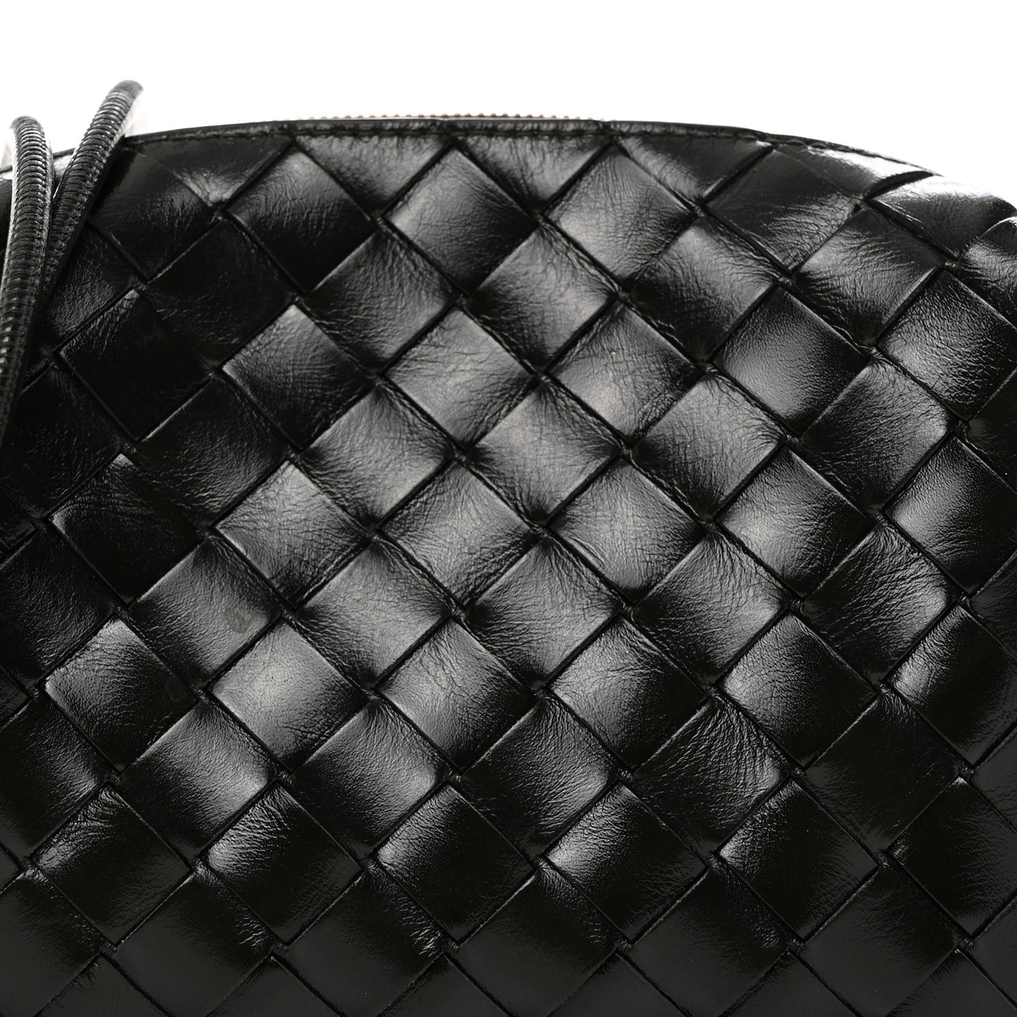 Polished Patent Intrecciato Knot Small Loop Camera Bag Raintree