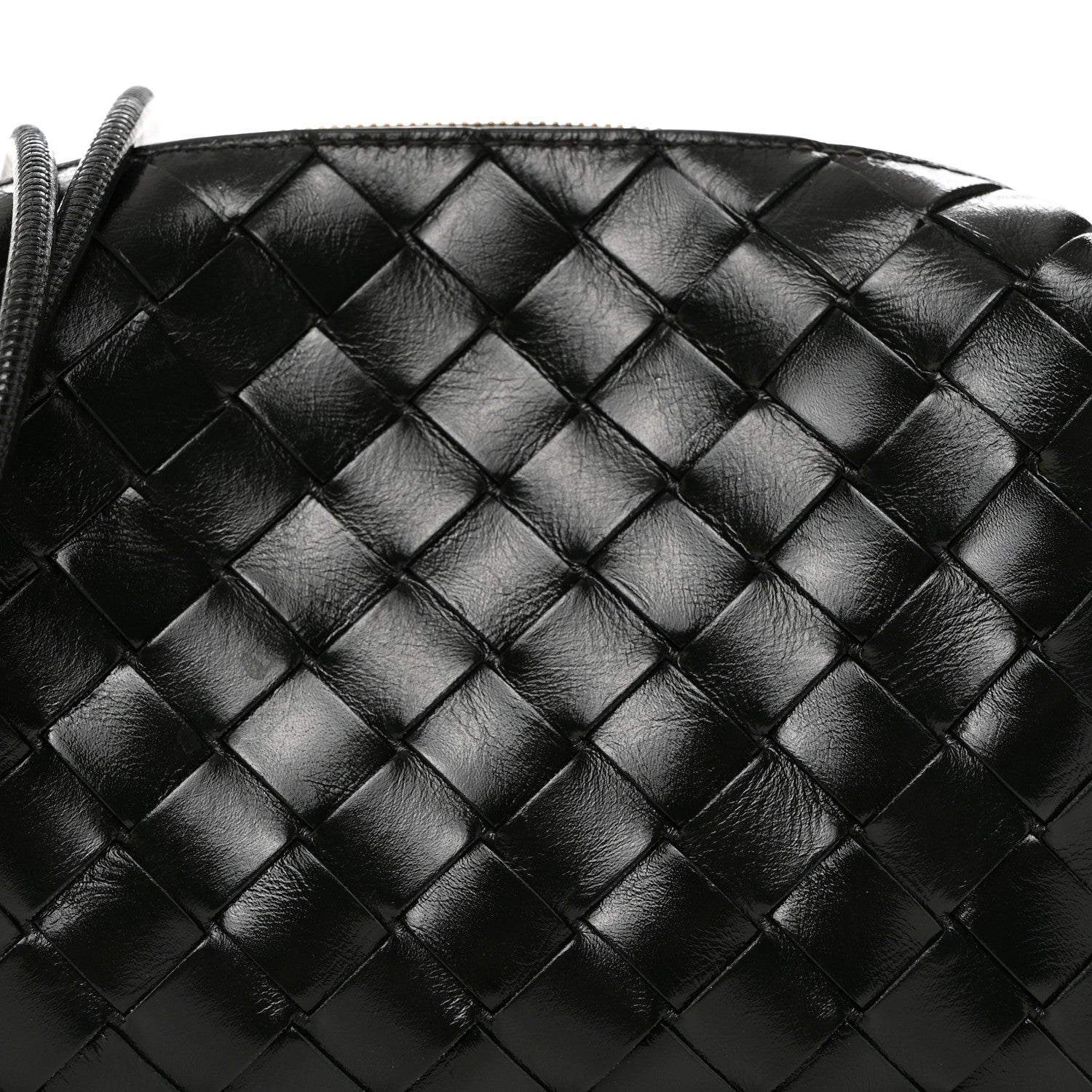 Bottega Veneta Polished Patent Intrecciato Knot Small Loop Camera Bag Raintree 7 of 9