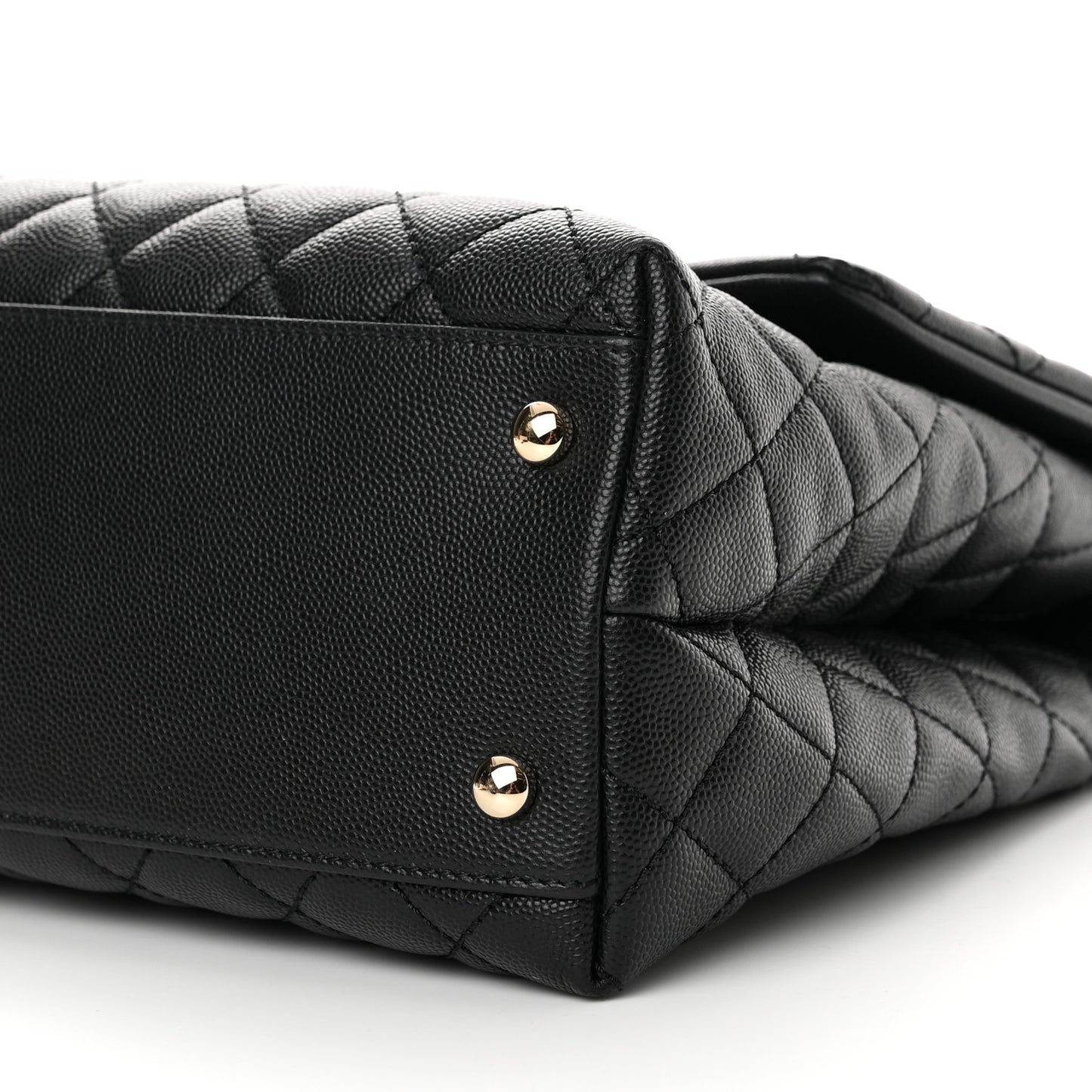 Caviar Quilted Medium Coco Handle Flap Black