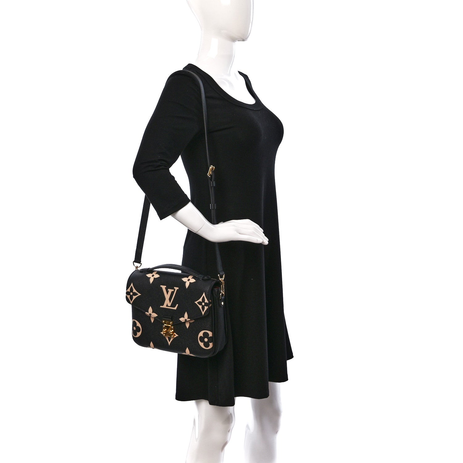 Louis Vuitton Empreinte Monogram Giant Pochette Metis Black Beige 2 of 8
