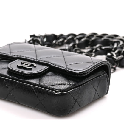 Chanel Lambskin Quilted Mini Chain Belt Bag So Black 9 of 10