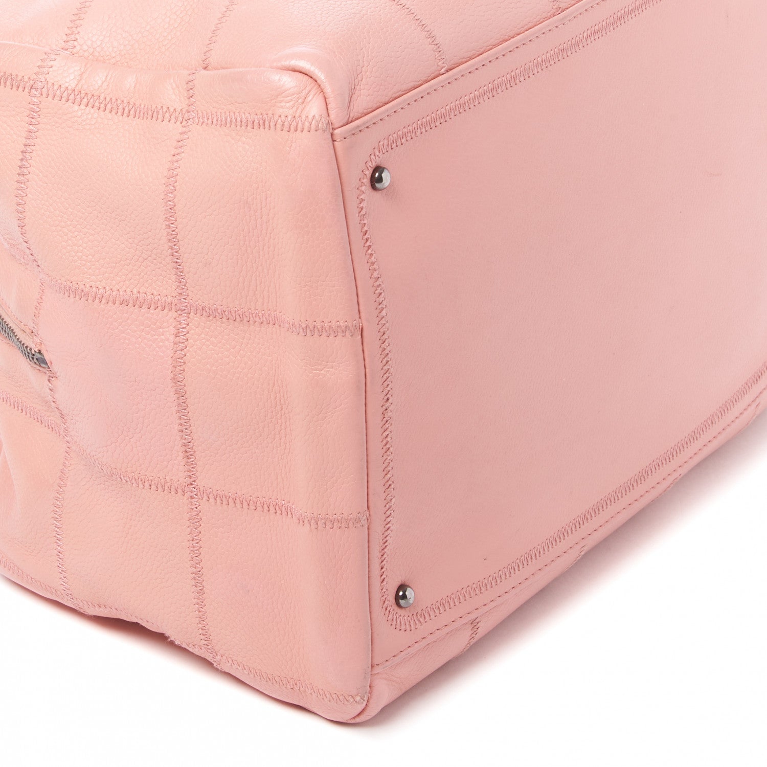 Chanel Caviar Square Stitched Bowler Pink 5 of 9