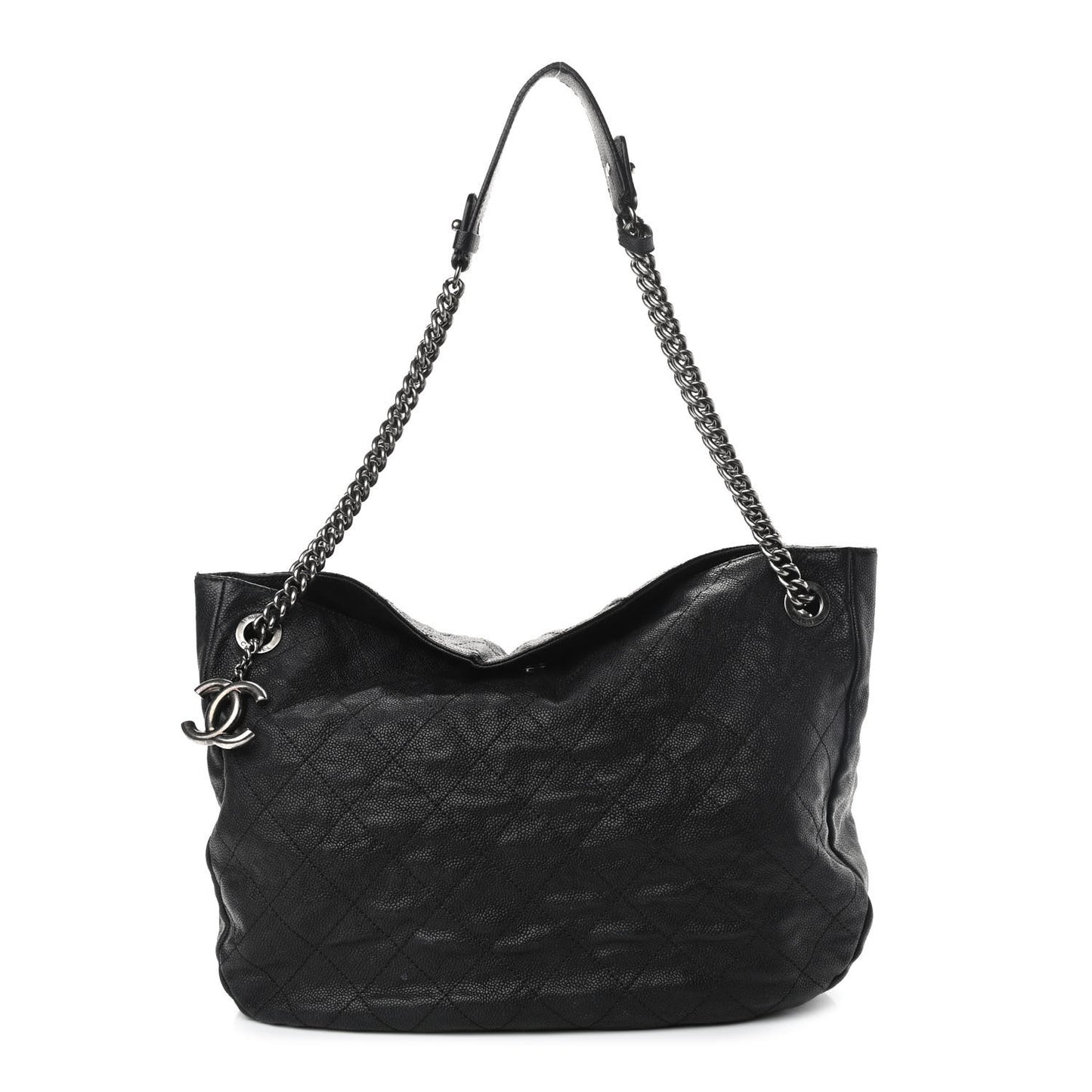 Caviar Quilted Simply CC Hobo Black