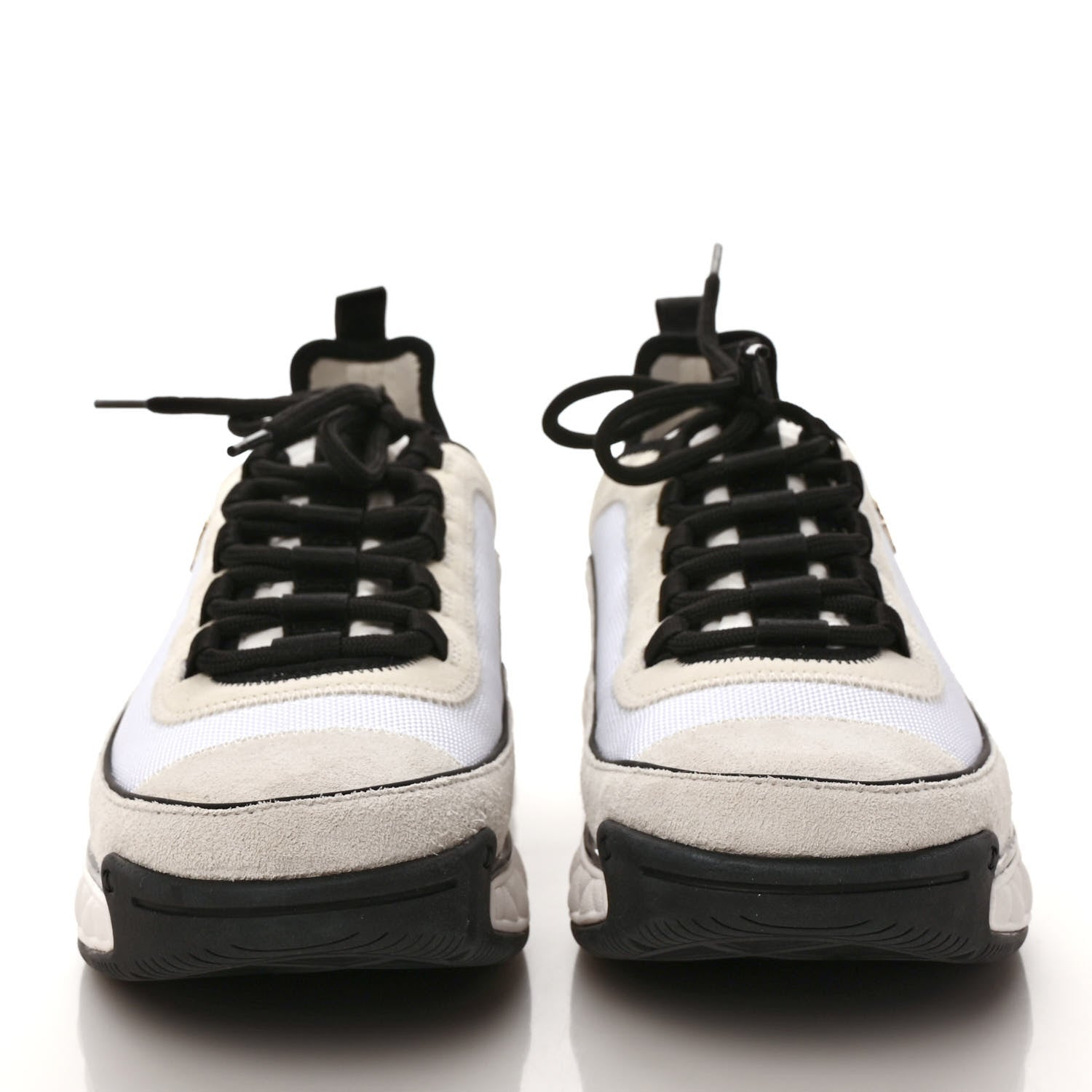 Chanel Velvet Calfskin Mixed Fibers CC Sneakers 41 Ivory Black 2 of 9