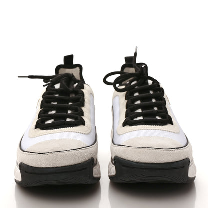 Chanel Velvet Calfskin Mixed Fibers CC Sneakers 41 Ivory Black 2 of 9