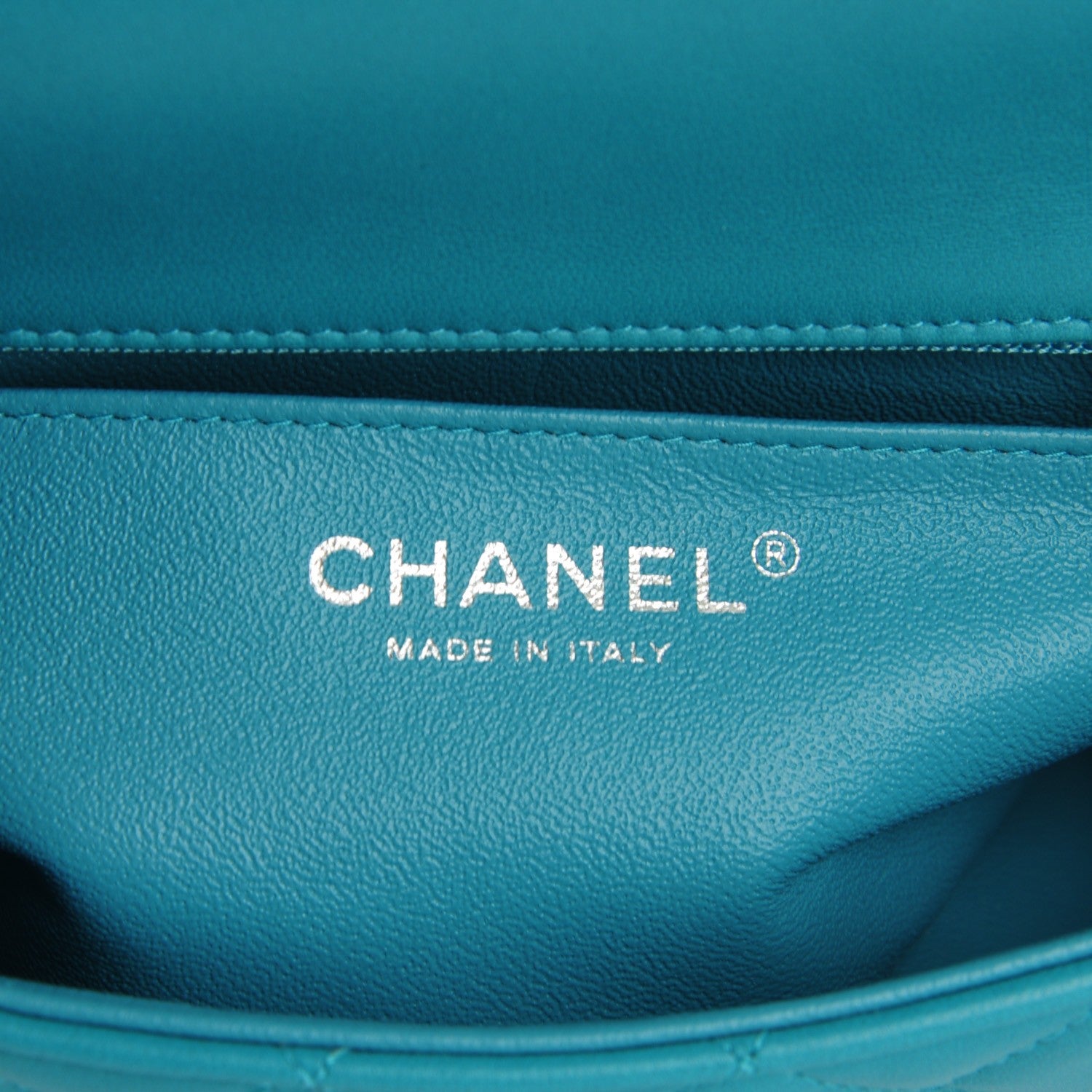 Chanel Lambskin Quilted Mini Rectangular Flap Turquoise 6 of 8